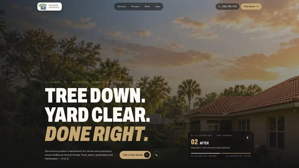 A2Z Outdoor Services home page