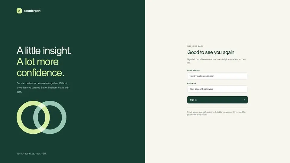 Counterpart home page