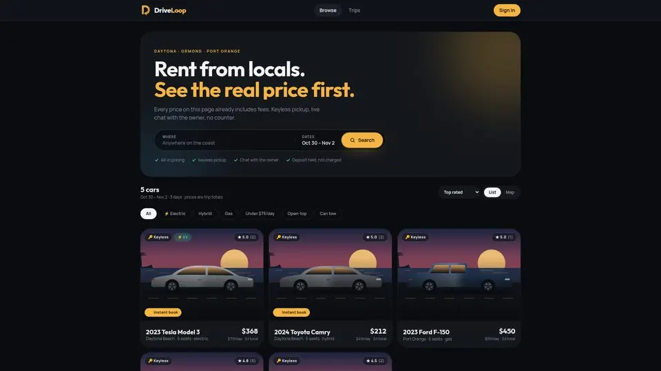 DriveLoop home page