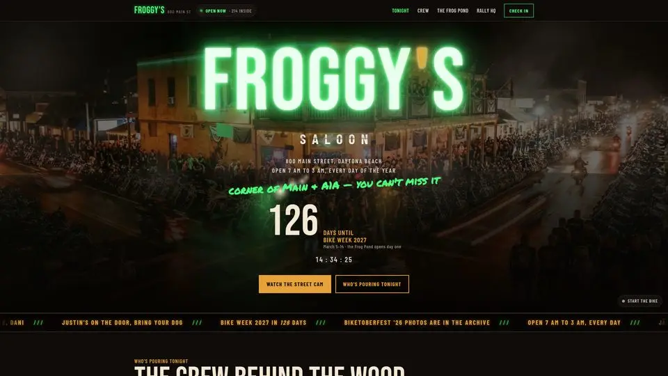 Froggy’s Saloon home page