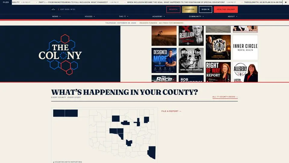 The Colony OK home page